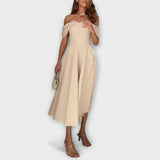 Romy - Chic off-the-shoulder maxi φόρεμα με drapováním