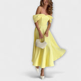 Romy - Chic off-the-shoulder maxi φόρεμα με drapováním