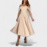 Romy - Chic off-the-shoulder maxi φόρεμα με drapováním