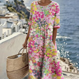 Fleuré - Geprinte Wijde Jurk