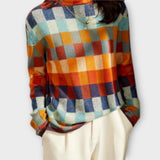 Erika – Πλεκτό πουλόβερ με σχέδιο patchwork