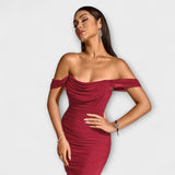 Ione - Φόρεμα Bodycon με ακάλυπτους ώμους και ραφή
