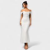 Ione - Φόρεμα Bodycon με ακάλυπτους ώμους και ραφή