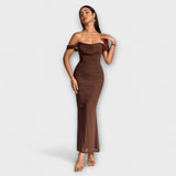 Ione - Φόρεμα Bodycon με ακάλυπτους ώμους και ραφή