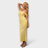 Ione - Φόρεμα Bodycon με ακάλυπτους ώμους και ραφή