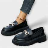 Τάση γυναικείες πλατφόρμες loafers με αγκράφα