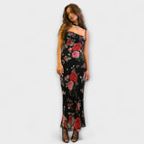 Φόρεμα bodycon με λουλουδάτο σχέδιο και τιράντες
