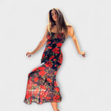 Φόρεμα bodycon με λουλουδάτο σχέδιο και τιράντες